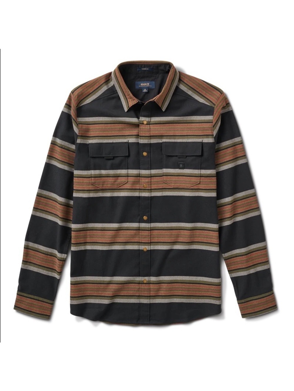 Roark Diablo Alpinist Black Striped Wool Blend Flannel Shirt Men’s XL
